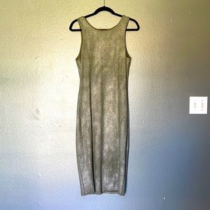 Army green dress with V back